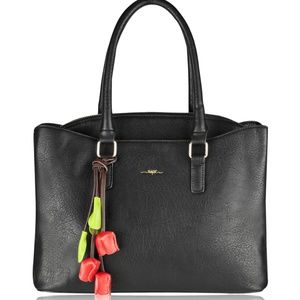 ESPE Professional Vegan PU (faux) Leather Shoulder Bag (Black)